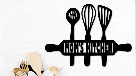Kitchen rolling pin personalized name Metal House Sign Laser Cut Metal Signs Custom Gift Ideas - 8 inches - metal sign