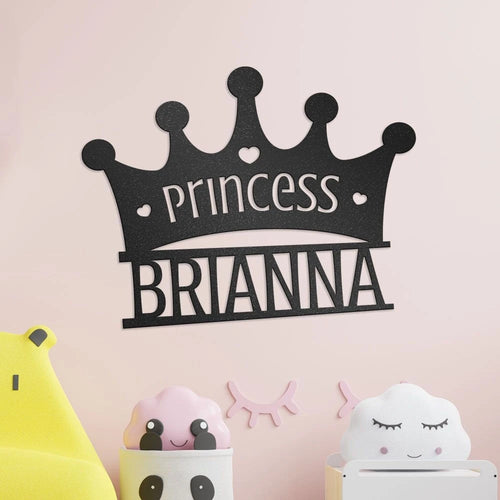 Personalized Princess Crown Metal Wall Art, Sign For Daughter, Royal Themed, Kid Room Decor, Gift For Your Princess, Custom Name, Wall Signs, Laser Cut Metal Signs Custom Gift Ideas
