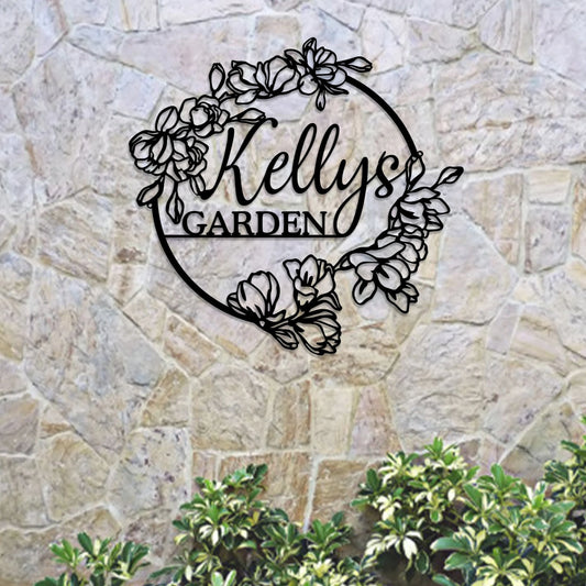Personalized Garden Metal Sign, Garden Decor, Custom Name, Gift For Gardener, Gift For Plant Mom, Garden - metal sign