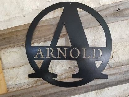 Monogram Sign, Family Monogram, Personalized Sign, Name, Wall Art, Entryway Sign, Hanging, Plasma Cut Steel Sign ,steel Art Laser Cut Metal Signs Custom Gift Ideas