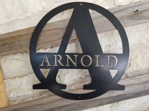 Monogram Sign, Family Monogram, Personalized Sign, Name, Wall Art, Entryway Sign, Hanging, Plasma Cut Steel Sign ,steel Art Laser Cut Metal Signs Custom Gift Ideas