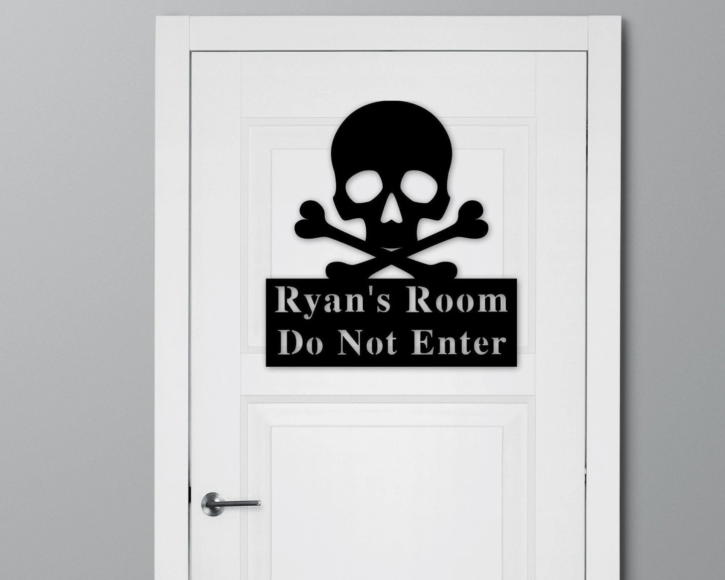 Skull Room Sign Custom Metal Sign Door Plaque Name Plaque Do Not Enter Sign Beware Sign Trespassing Sign Name Sign Door Decor
