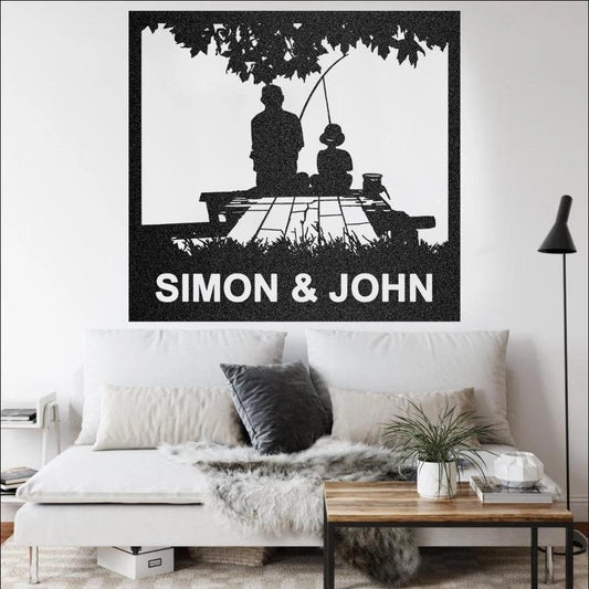 Personalized Father And Son Metal Sign, Fishing Metal Wall, Father's Day Gift, Love Fishing, Gift For Dad, Father And Son Is Friend Forever Laser Cut Metal Signs Custom Gift Ideas