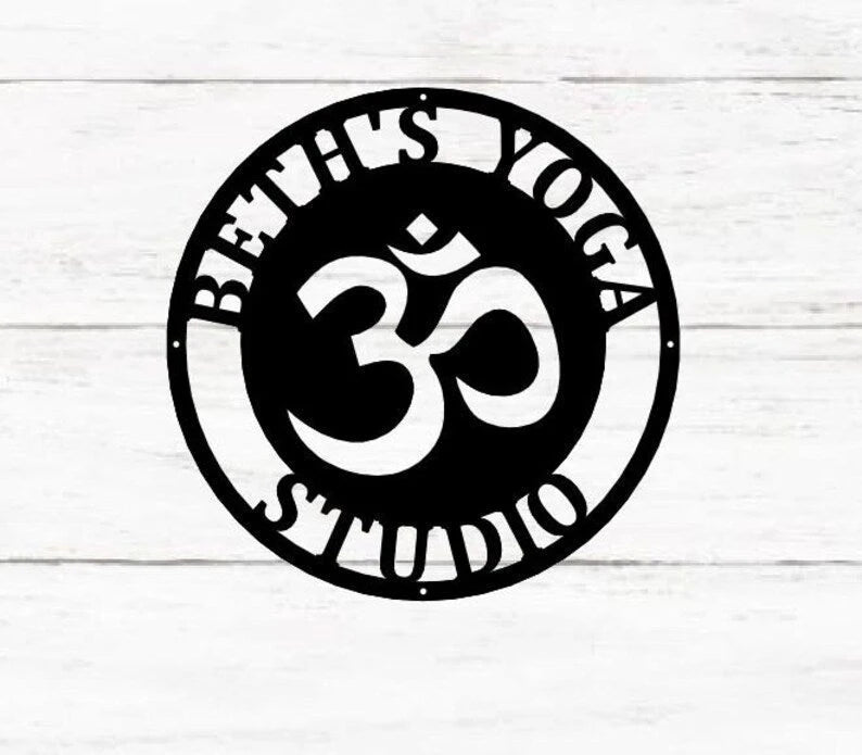 Yoga Aum Sign Buddha Charm Om Metal Wall Sign Metal Wall Decor Housewarming Gift