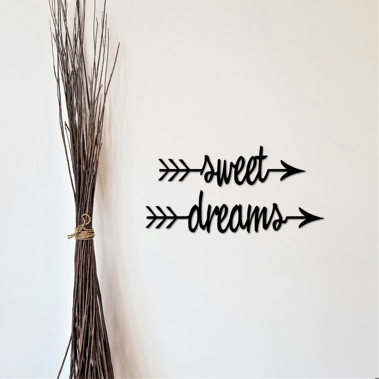 Sweet Dreams Arrow Kids Room Baby Nursery Decor Metal Wall Decor Word Arrows Split Word Metal Cutout Script Word