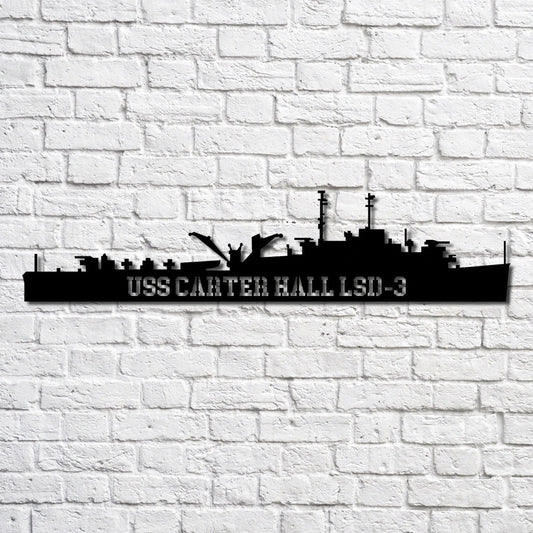Uss Gunston Hall Lsd5 Navy Ship Metal Art, Custom Us Navy Ship Cut Metal Sign, Gift For Navy Veteran - metal sign