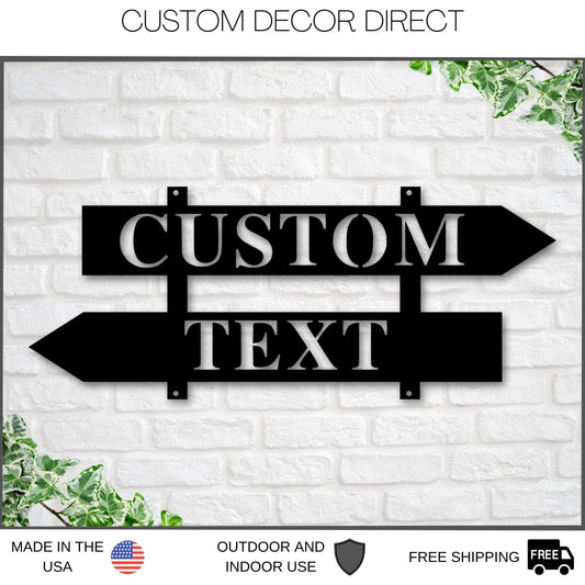 Metal Street Sign, Custom Street Sign, Custom Direction Sign, Metal Road Sign, Street Name Sign, Man Cave - metal sign