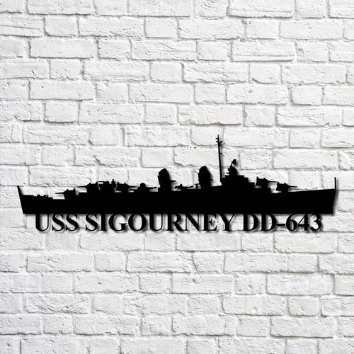 Uss Sigourney Dd643 Navy Ship Metal Art, Gift For Navy Veteran, Navy Ships Silhouette Metal Art, Navy Home Decor Laser Cut Metal Signs Custom Gift Ideas