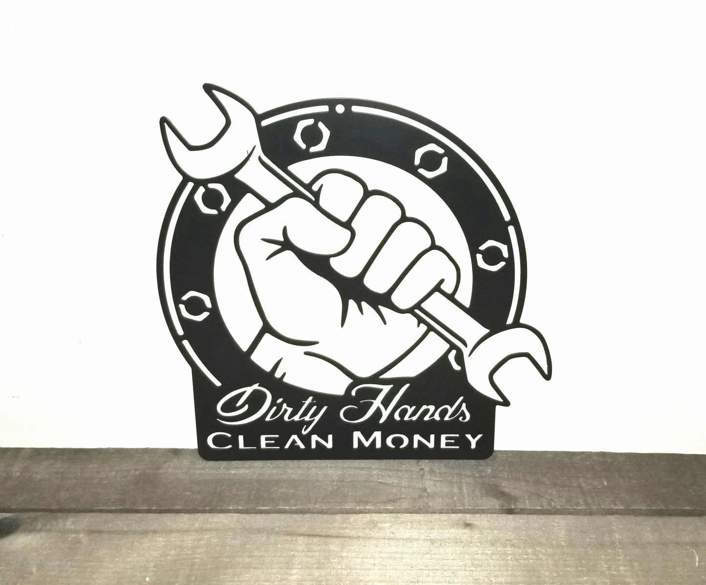 Dirty Hands Clean Money Sign Father's Day Gift Garage Decor Gift For Dad Husband Father Grandpa Son Boyfriend