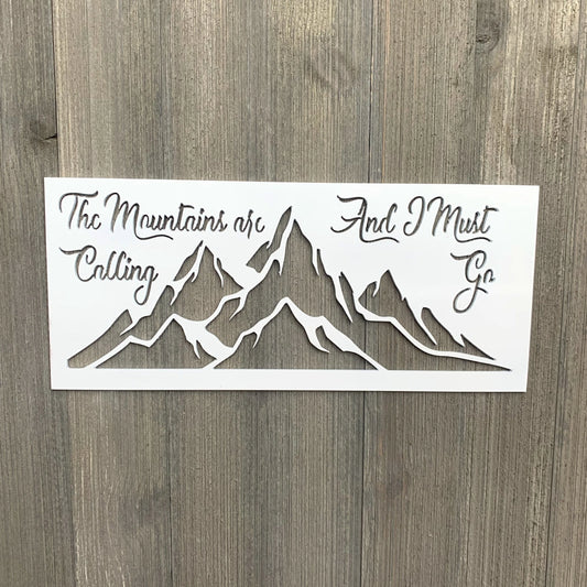 The Mountains Are Calling Metal Sign Cutout Cut Metal Sign Wall Metal Art - 8 inches - metal sign