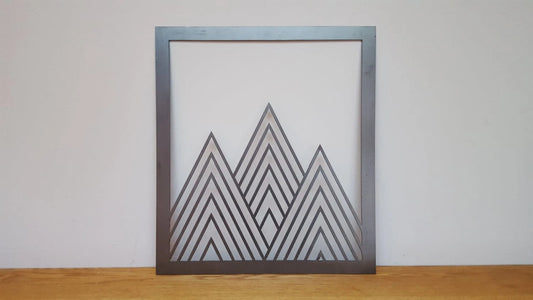Triangle Mountains Cut Metal Sign - 8 inches - metal sign