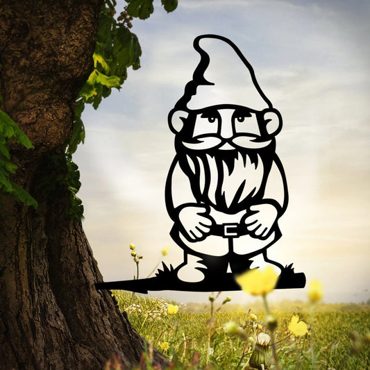 Gnome Sweet Gnome Metal Art Garden Signs Cut Metal Sign Metal House Sign - 8 inches - metal sign