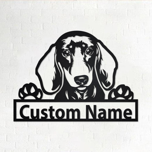 Personalized Custom Dachshund Metal Sign for Dog Lover Custom Name