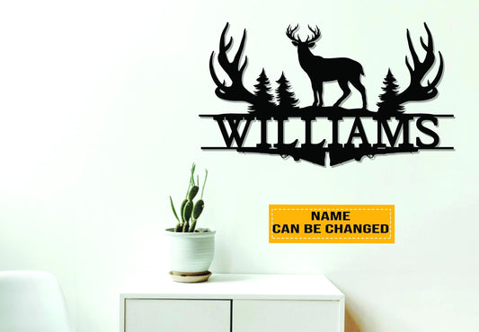 Personalized Deer Hunting Metal Sign, Deer Sign, Hunting Monogram, Farmhouse Sign, Family Name Sign, Man - metal sign