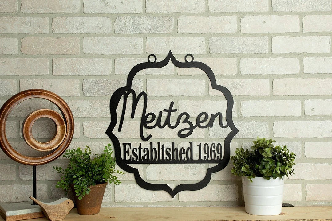 Custom Wedding Anniversary Established Metal Art Est Cut Metal Sign Wall Metal Art