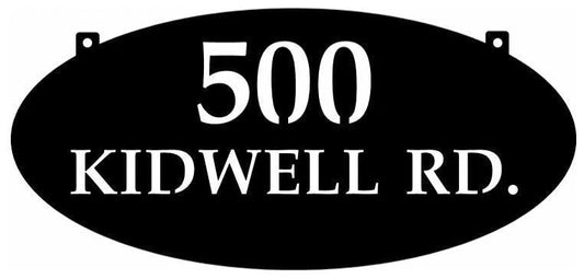 Metal Oval Mailbox Sign Oval House Number Sign Metal House Sign - 8 inches - metal sign