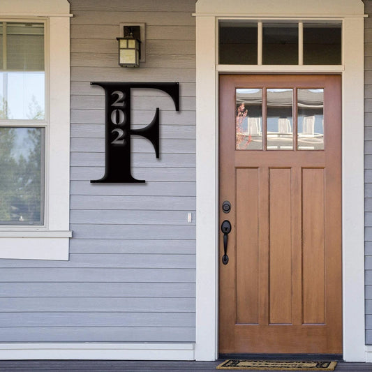 Personalized Metal Address Sign, Monogram Name Letter Initial Street Number, Outdoor Sign, Address Plaque - metal sign