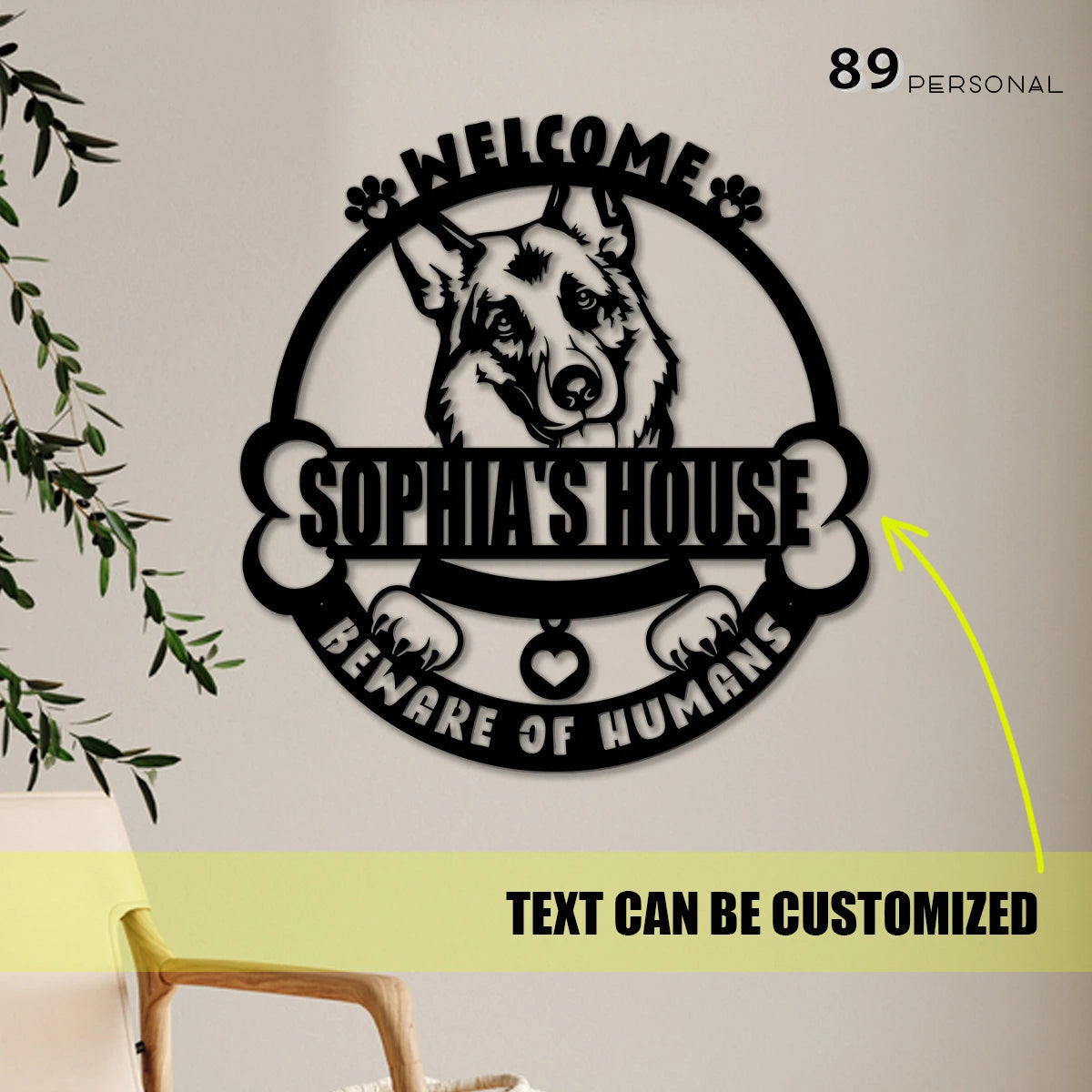 German Shepherd Dog Welcome Beware Of Humans Personalized Cut Metal Sign Laser Cut Metal Signs Custom Gift Ideas