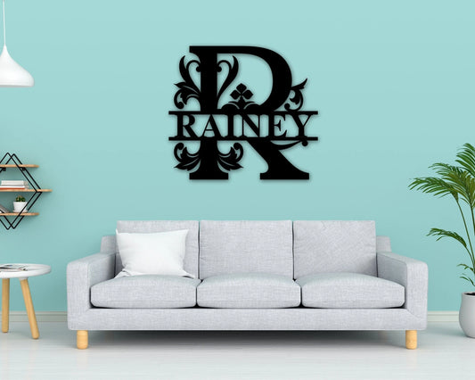 Custom Metal Name Sign, Family Name Metal Sign, Personalized Last Name Sign, Door Hanger, Outdoor Metal - wedding detail