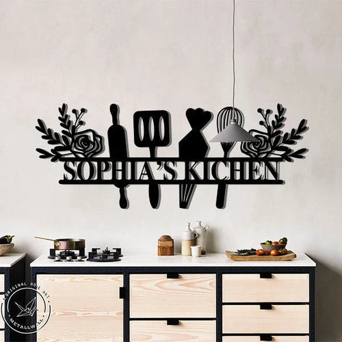 Baking Lovers Personalized Name Metal Wall Art Laser Cut Metal Signs Custom Gift Ideas