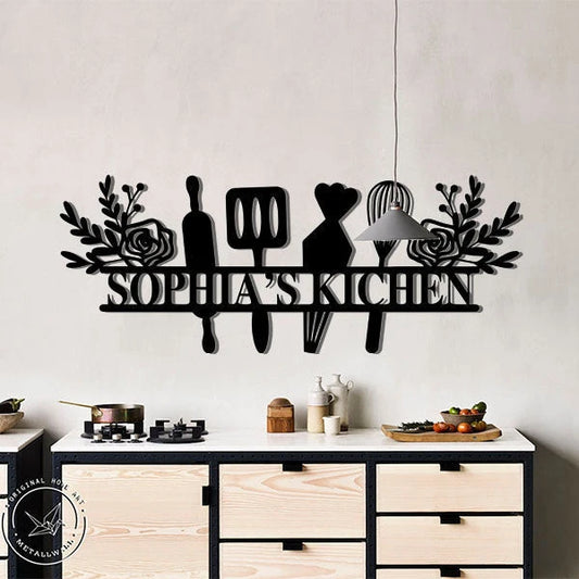 Baking Lovers Personalized Name Metal Wall Art Laser Cut Metal Signs Custom Gift Ideas