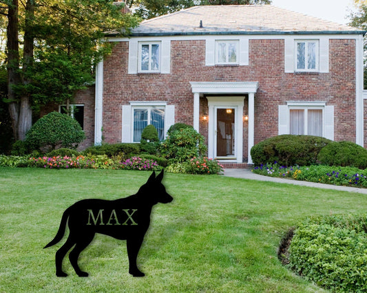 German Shepherd Name Sign Front Yard Dog Sign Front Yard Sign German Shepherd Metal Sign Dog Sign Dog Lover Sign Gift For Pet Owner - 8 inches - metal sign