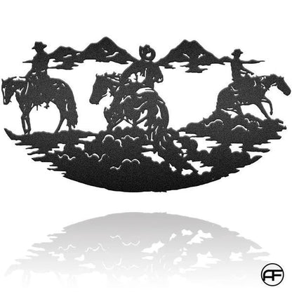 Cowboy And Horse Personalized Horse Metal Sign, Horseshoe Art, Western Decor, Initial Metal Sign, Housewarming Gift, Farmhouse Decor Metal Wall Art, Metal Laser Cut Metal Signs Custom Gift Ideas