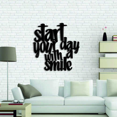 Start Your Day With A Smile Motivational Wall Decor Kitchen Wall Metal Sign Metal Wall Decor Hanging Housewarming Gift