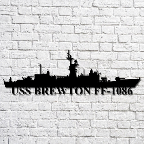 Uss Brewton Ff1086 Navy Ship Metal Art, Custom Us Navy Ship Cut Metal Sign, Gift For Navy Veteran, Navy Ships Silhouette Metal Art, Navy Home Decor Laser Cut Metal Signs Custom Gift Ideas