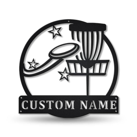 Personalized Disc Golf Sport Monogram Metal Sign Art, Custom Disc Golf Sport Metal Sign, Hobbie Gifts - metal sign