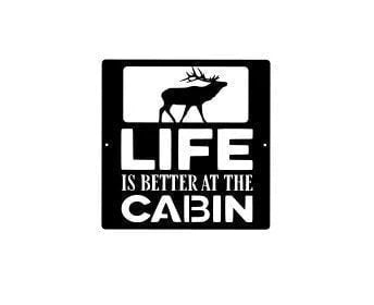 Elk Cabin Decor Cabin Sign Camp Sign Christmas Gift For Him Metal Name Sign Fathers Day