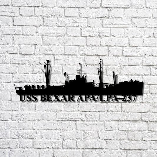 Uss Bexar Apa lpa237 Navy Ship Metal Art, Custom Us Navy Ship Cut Metal Sign, Gift For Navy Veteran, Navy - metal sign