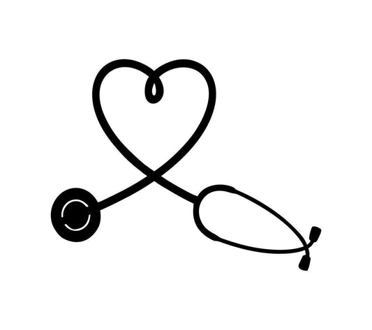 Stethoscope Heart Nurse doctor emt Signs Cut Metal Sign Metal House Sign - 8 inches - metal sign