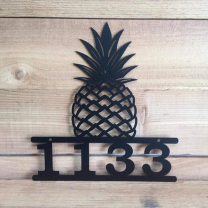 Custom Metal Pineapple Address Sign Cut Metal Sign Metal House Sign