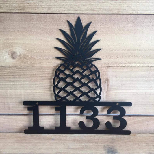 Custom Metal Pineapple Address Sign Cut Metal Sign Metal House Sign - 8 inches - metal sign