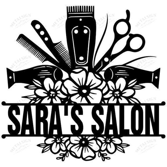 Personalized Hair Salon Metal Wall Art, Cut Metal Sign, Metal Wall Art, Metal House Sign, Metal Laser Cut Metal Signs Custom Gift Ideas - 8 inches - metal sign