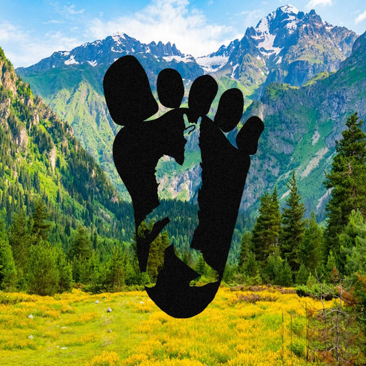 Bigfoot Footprint Metal Sign Monogram, Father's Day Gift Laser Cut Metal Signs Custom Gift Ideas