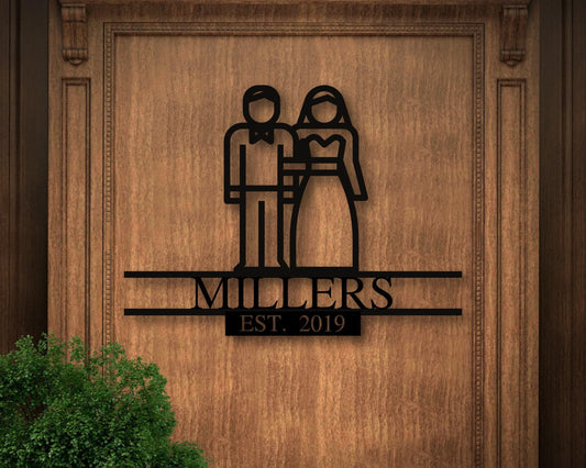Personalized Metal Wedding Sign, Custom Front Porch Wedding Sign, Custom Wedding Decor, Wedding Gift - wedding detail
