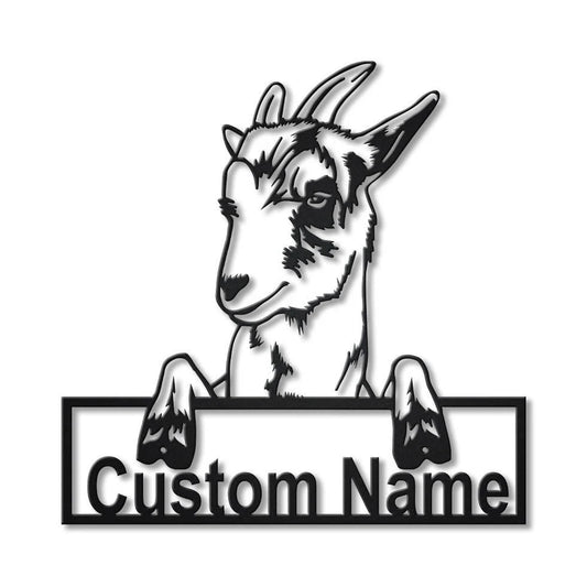 Personalized Goat Farm Monogram Metal Sign Art , Custom Goat Farmer Metal Sign, Farmer Lover Sign - metal sign
