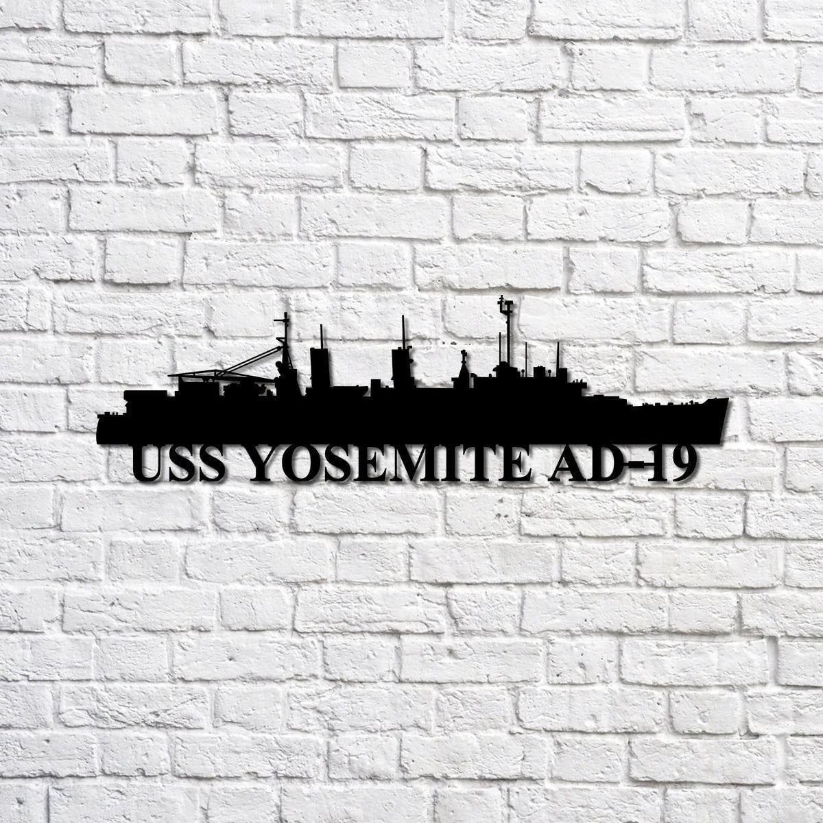 Uss Yosemite Ad19 Navy Ship Metal Sign, Memory Wall Metal Sign Gift For Navy Veteran, Navy Ships Silhouette Metal Sign Laser Cut Metal Signs Custom Gift Ideas