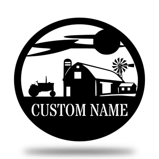 Farm Monogram Customized Metal Signs, Custom Metal Sign, Custom Signs, Metal Sign, Metal Laser Cut Metal Signs Custom Gift Ideas - 8 inches - metal sign