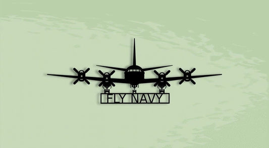 P3 Fly Navy P3 Orion Naval Aircraft Metal Sign Cut Metal Sign Wall Decor - 8 inches - metal sign