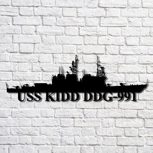 Uss Kidd Ddg991 Navy Ship Metal Art, Custom Us Navy Ship Cut Metal Sign, Gift For Navy Veteran, Navy Ships Silhouette Metal Art, Navy Home Decor Laser Cut Metal Signs Custom Gift Ideas