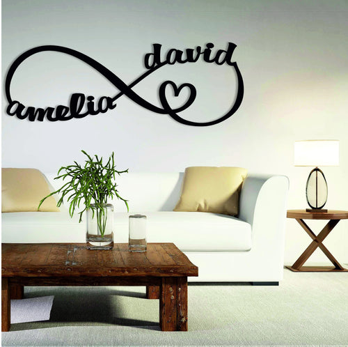Personalized Infinity Symbol, Infinity Sign Name, Infinity Metal Sign, Infinity Sign Containing Names, Metal Wall Art Decor Laser Cut Metal Signs Custom Gift Ideas