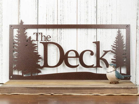 Custom Metal Sign, Name Sign, Pine Trees Laser Cut Metal Signs Custom Gift Ideas - 8 inches - metal sign