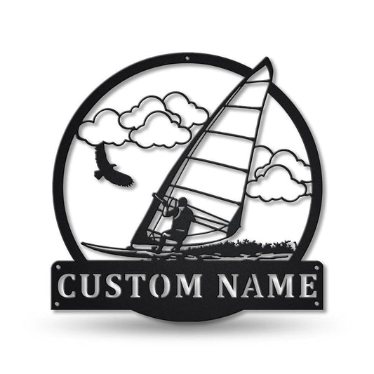 Personalized Land Windsurfing Monogram Metal Sign Art, Land Windsurfing Metal Sign, Housewarming Outdoor - metal sign