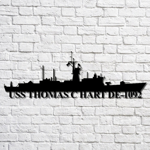 Uss Thomas C Hart De1092 Navy Ship Metal Art, Gift For Navy Veteran, Navy Ships Silhouette Metal Art, Navy Home Decor Laser Cut Metal Signs Custom Gift Ideas
