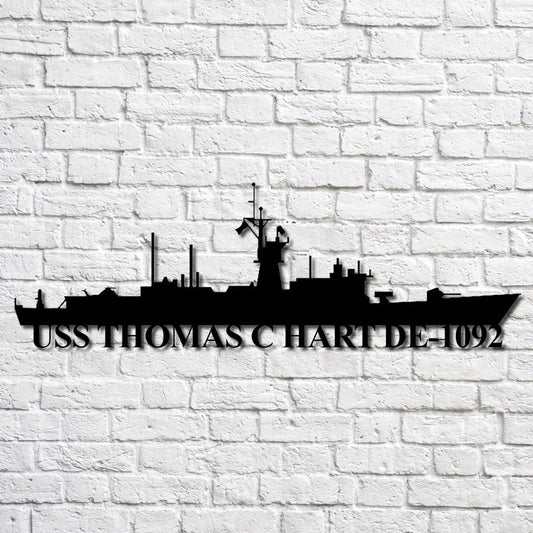 Uss Thomas C Hart De1092 Navy Ship Metal Art, Gift For Navy Veteran, Navy Ships Silhouette Metal Art, Navy Home Decor Laser Cut Metal Signs Custom Gift Ideas