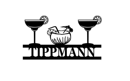 Metal Bar Theme Sign Custom Bar Theme Sign Drink Sign - 8 inches - metal sign