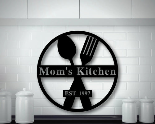 Custom Metal Sign For Kitchen, Mom's Kitchen Metal Sign, Personalized Kitchen Signs, Mother's Day Gift, Custom Kitchen Sign Wall Decor, Laser Cut Metal Signs Custom Gift Ideas